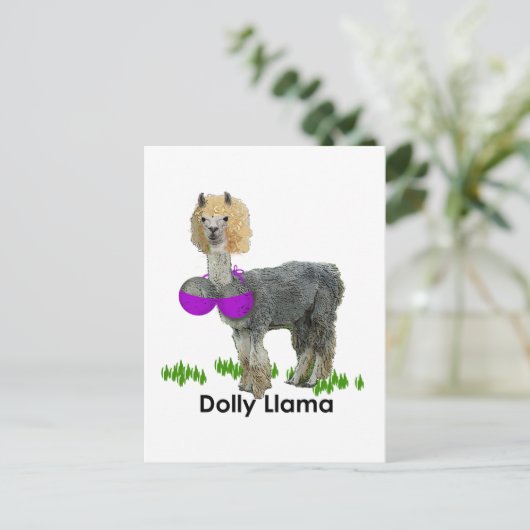 Dolly Llama Briefkaart (Staand voorkant)