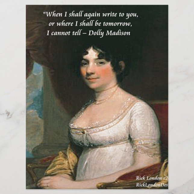 Dolly Madison & beroemde Where I'll Be citaat (Voorkant)