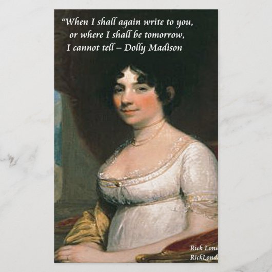 Dolly Madison & beroemde Where I'll Be citaat Briefpapier (Voorkant)