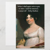 Dolly Madison & beroemde Where I'll Be citaat Briefpapier (Voorkant / Achterkant)