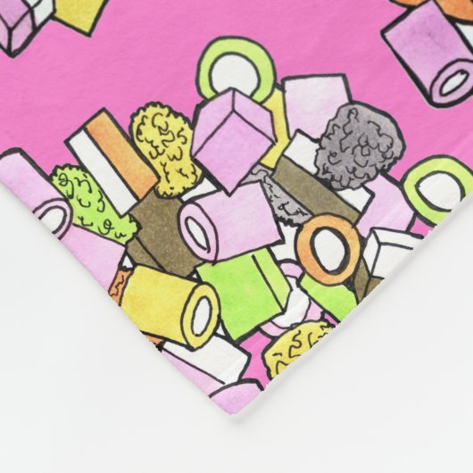 Dolly Mixture UK British Fondant Confection Snoep Fleece Deken (Hoek)