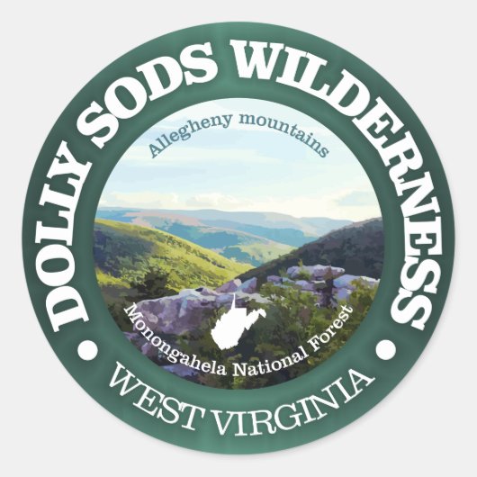 Dolly Sods Wilderness Area Ronde Sticker (Voorkant)