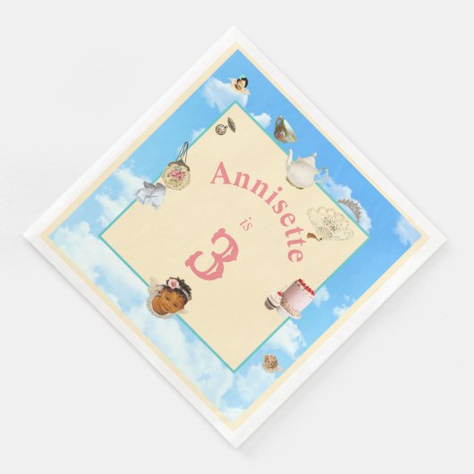 Dolly Tea Party 8" Servet - Zwart Engel (Hoek)