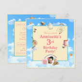 Dolly Tea Party Uitnodiging voor verjaardag (Voorkant / Achterkant)