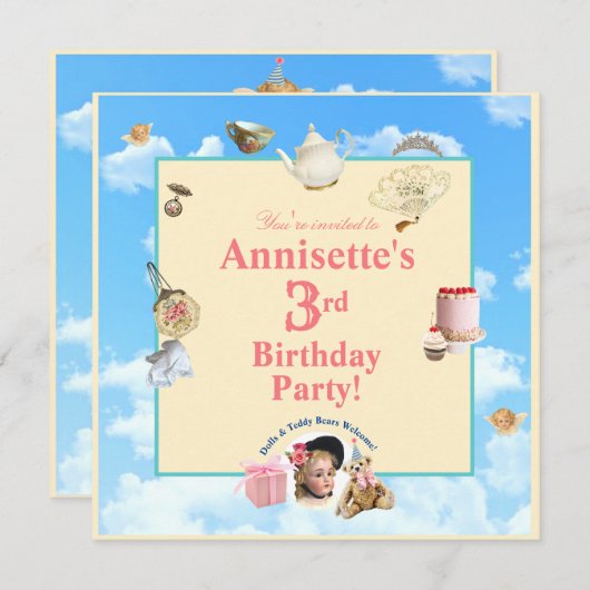 Dolly Thee Feestje Verjaardagsuitnodiging Kaart (Voorkant / Achterkant)