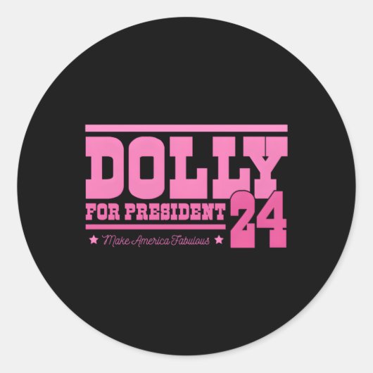 Dolly voor President Ronde Sticker (Voorkant)
