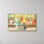 Dolly Wasserij Meisje  Spelen Dolls Schattig Canvas Afdruk (Voorkant)
