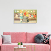 Dolly Wasserij Meisje Spelen Dolls Schattig Canvas Afdruk (Insitu (Woonkamer))