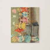 Dolly Wasserij Meisje  Spelen Dolls Schattig Legpuzzel (Verticaal)