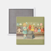 Dolly Wasserij Meisje  Spelen Dolls Schattig Magneet (Voorkant / Achterkant)