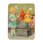 Dolly Wasserij Meisje  Spelen Dolls Schattig Magneet (Verticaal)