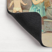 Dolly Wasserij Meisje Spelen Dolls Schattig Muismat (Hoek)