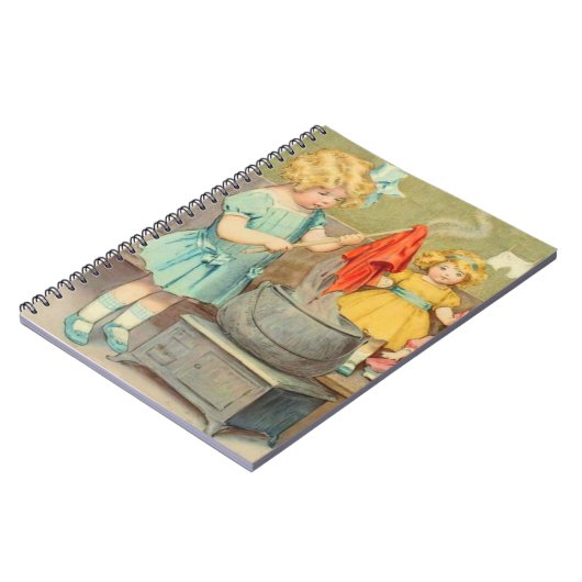 Dolly Wasserij Meisje Spelen Dolls Schattig Notitieboek (Linkerzijde)