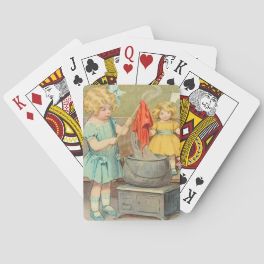 Dolly Wasserij Meisje  Spelen Dolls Schattig Pokerkaarten (Achterkant)