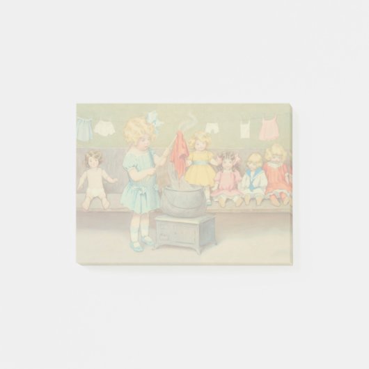 Dolly Wasserij Meisje Spelen Dolls Schattig Post-it® Notes (Voorkant)