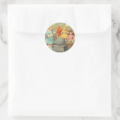 Dolly Wasserij Meisje  Spelen Dolls Schattig Ronde Sticker (Tas)