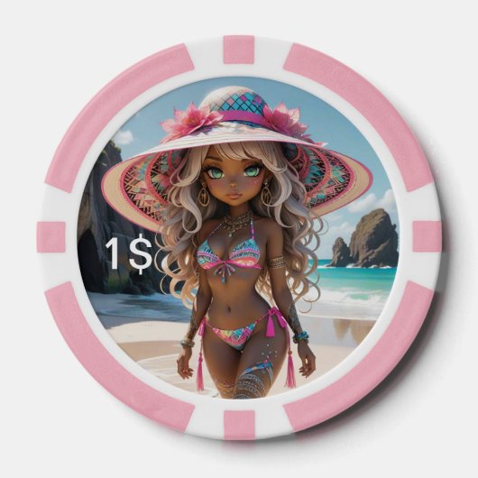Dollz by: Svace 04 1$ Poker Chip (Voorkant)