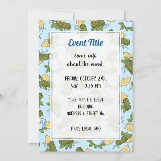 Dolmadakia Invitation Kaart (Achterkant)