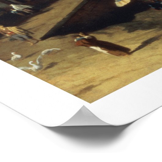 Dolo op de Brenta (olie op doek) Poster (Hoek)