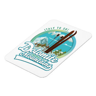 Dolomiet bergen Italië ski logo Magneet