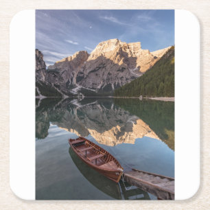 Dolomietalpen Pragser Wildsee Tirol, Italië Kartonnen Onderzetters