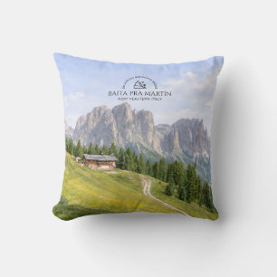 Dolomieten Alpen Hut Aquarel Natuur Landschap Kussen