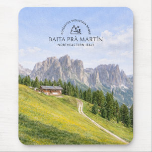 Dolomieten Alpen Hut Aquarel Natuur Landschap Muismat