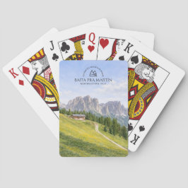 Dolomieten Alpen Hut Aquarel Natuur Landschap Pokerkaarten