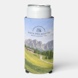 Dolomieten Alpen Hut Aquarel Natuur Landschap Seltzer Blikjeskoeler