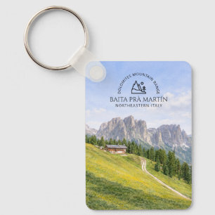 Dolomieten Alpen Hut Aquarel Natuur Landschap Sleutelhanger
