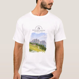 Dolomieten Alpen Hut Aquarel Natuur Landschap T-shirt