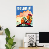 Dolomieten Alpen, toeristen in de kijker Poster (Thuiskantoor)