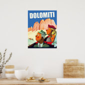 Dolomieten Alpen, toeristen in de kijker Poster (Keuken)