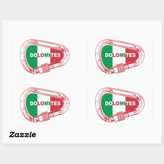 Dolomieten die Carabiner beklimmen Rechthoekige Sticker (Vel)
