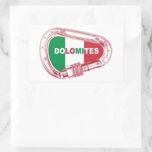 Dolomieten die Carabiner beklimmen Rechthoekige Sticker (Tas)