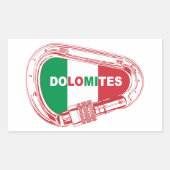 Dolomieten die Carabiner beklimmen Rechthoekige Sticker (Voorkant)
