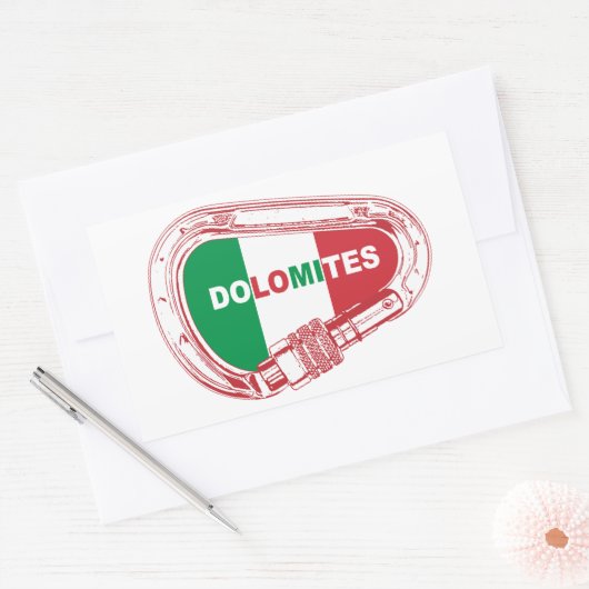 Dolomieten die Carabiner beklimmen Rechthoekige Sticker (Envelop)