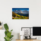 Dolomieten dorp in de herfst poster (Thuiskantoor)