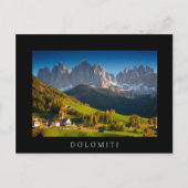 Dolomieten dorp in herfst briefkaart van het zwart (Voorkant)