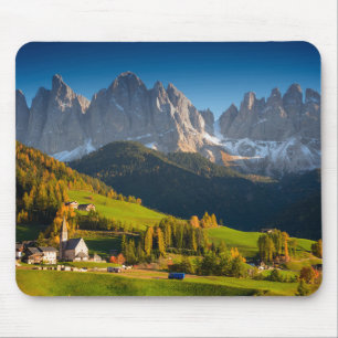 Dolomieten dorp in herfst mousepad muismat