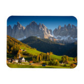 Dolomieten dorp in herfst rechthoekige magneet (Horizontaal)