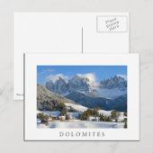 Dolomieten dorp in winter wit briefkaart (Voorkant / Achterkant)