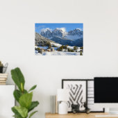 Dolomieten dorpsposter in de winter poster (Thuiskantoor)