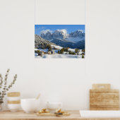 Dolomieten dorpsposter in de winter poster (Keuken)