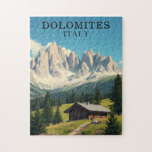 Dolomieten Italië Illustratie Reis Puzzel
