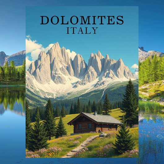 Dolomieten Italië Illustratie Reizen Briefkaart