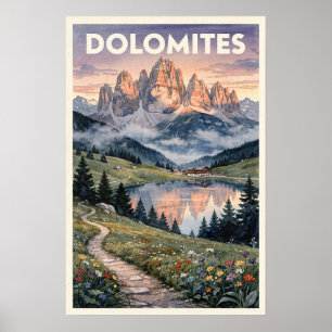 Dolomieten Italië Reis uit het verleden Poster