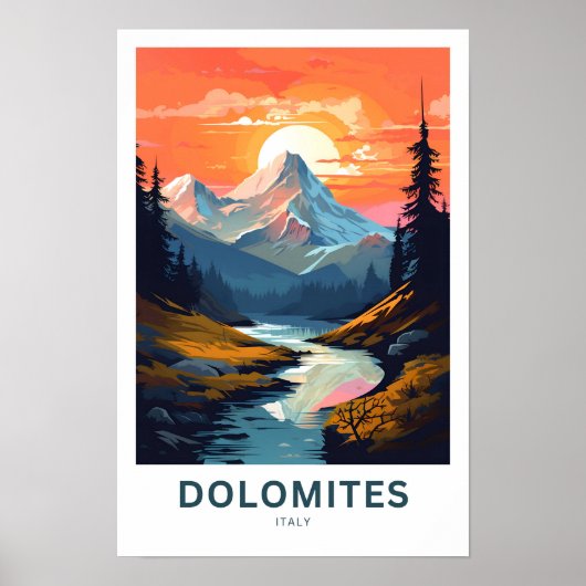 Dolomieten Italië Reisprint Poster (Voorkant)