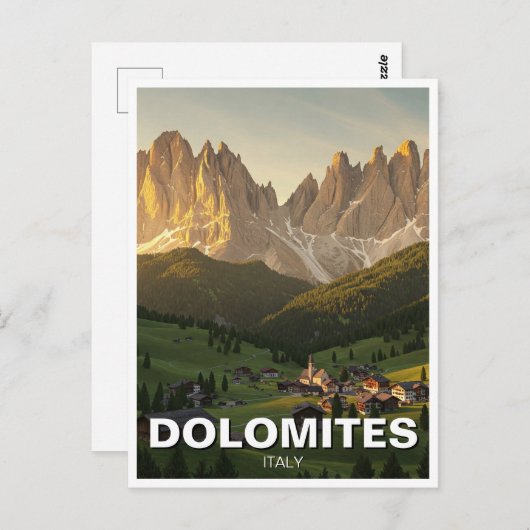 Dolomieten Italië Reizen Briefkaart (Voorkant / Achterkant)