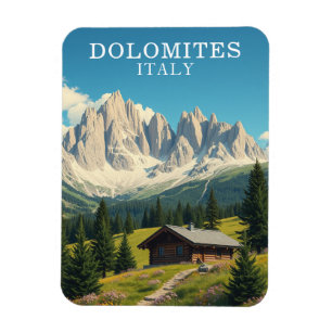 Dolomieten Italië Reizen Souvenir Illustratie Magneet
